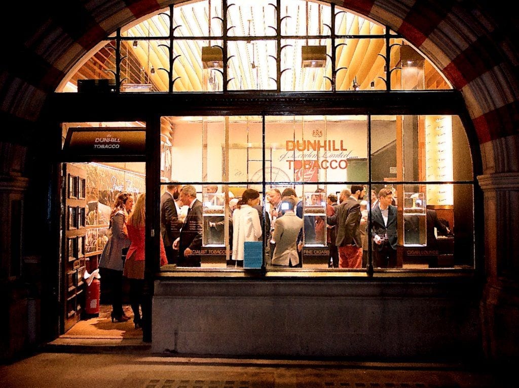 dunhill flagship store refreshed launch party outside front