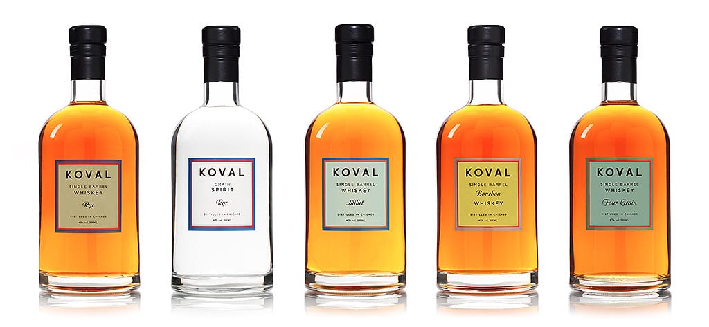 koval 2014 whiskey range bottles
