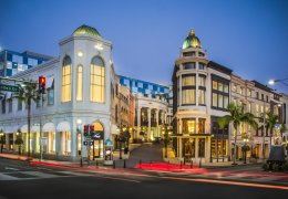 Two Rodeo Drive Rodeo Drive and Dayton Way intersection at night