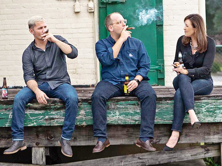 Jeff Zeiders, Chris Yokley, Shanda Lee at CigarClub.Com Headquarters